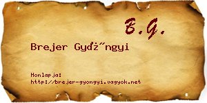 Brejer Gyöngyi névjegykártya