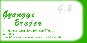 gyongyi brejer business card